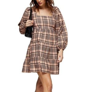 NWT Topshop Textured Blush Pink Textures Mini Dress